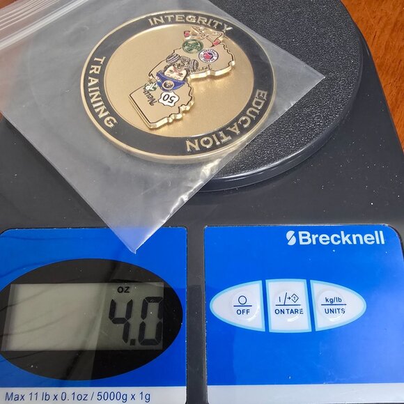 IAAI New Jersey Arson Investigators Challenge Coin Gold Black Spinning Center - Picture 8 of 8